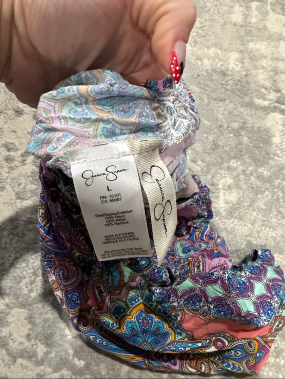 Jessica Simpson Multicolor Paisley Short Set - Picture 6 of 8